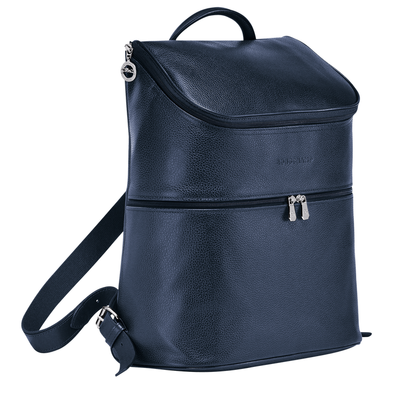 Le Foulonné Backpack , Navy - Leather  - View 3 of 5