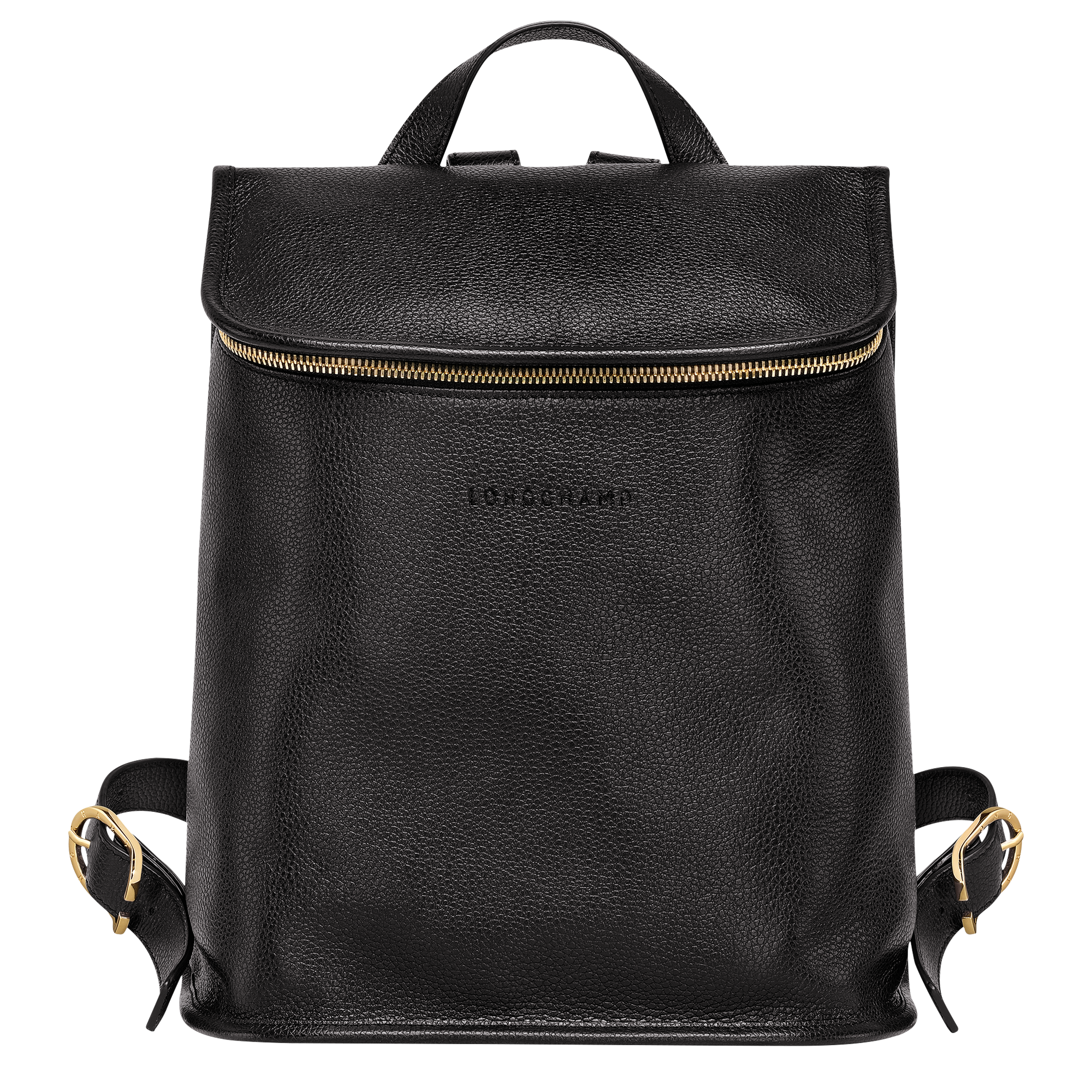 Black leather backpack