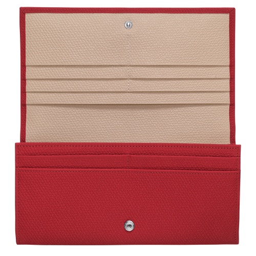 Portefeuille long à rabat, Rouge Vue 2 de Portefeuille long à rabat, Rouge, hi-res