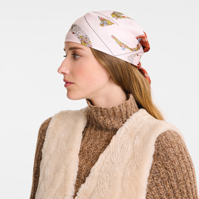 Foulard di seta 50 Le Jardin Longchamp , OTHER - Arancio Marmelade