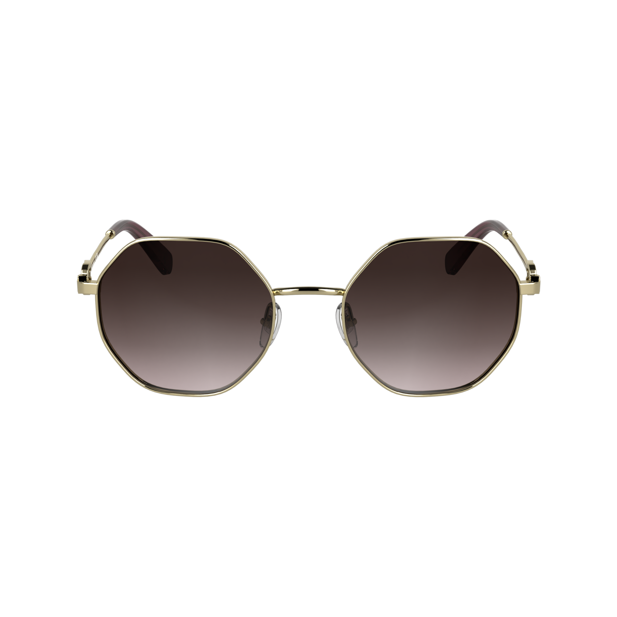 null Lunettes de soleil, Or/Marron Rose