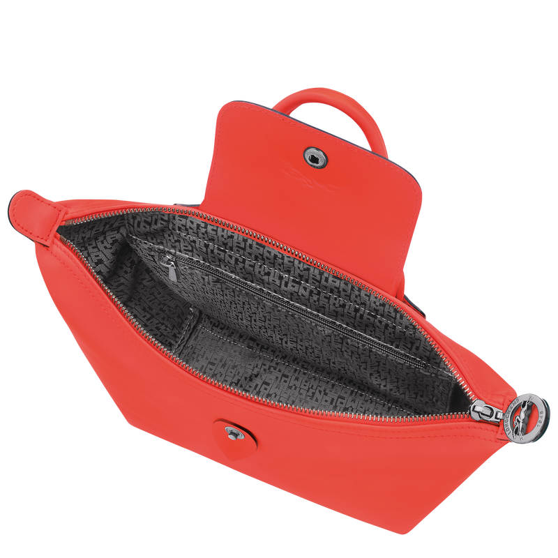 Rucksack S Le Pliage Xtra , Leder - Orange  - Ansicht 4 von 5