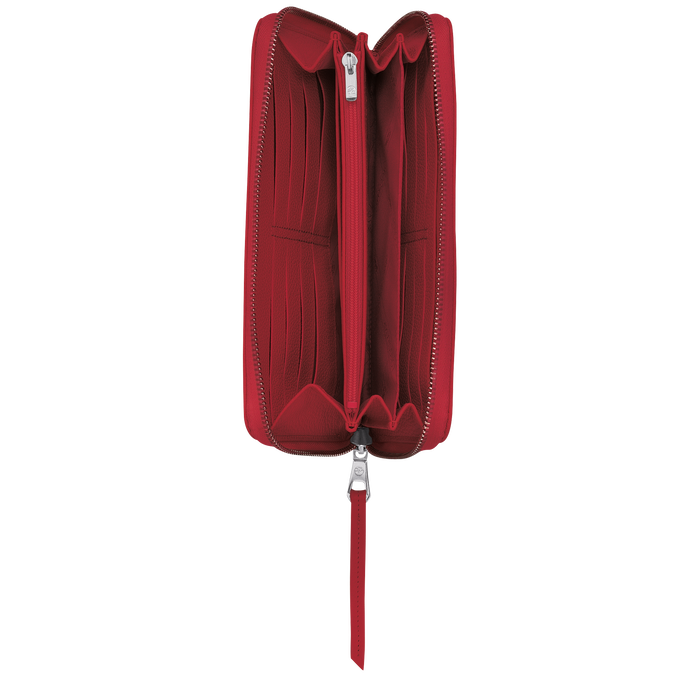 Portefeuille long zippé Le Foulonné Rouge (L3504021545) | Longchamp FR Portefeuille long zippé Le Foulonné Rouge (L3504021545) | Longchamp FR