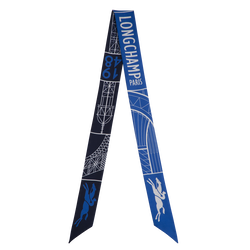 Eiffel Tower 1948 Headband , Navy - Silk