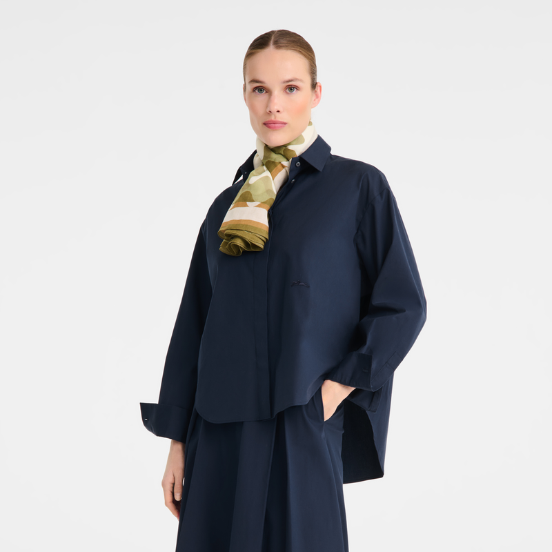 Chemise , Popeline de coton - Marine  - Vue 5 de 5