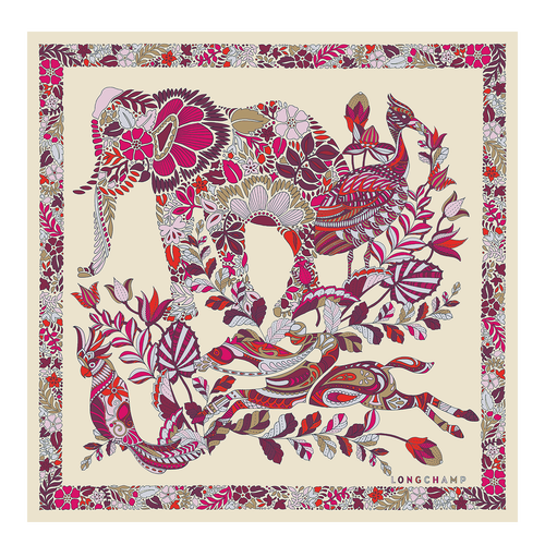 2023 秋冬系列 絲質圍巾 50, 紫紅色