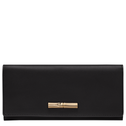 Le Roseau Long continental wallet , Black - Leather