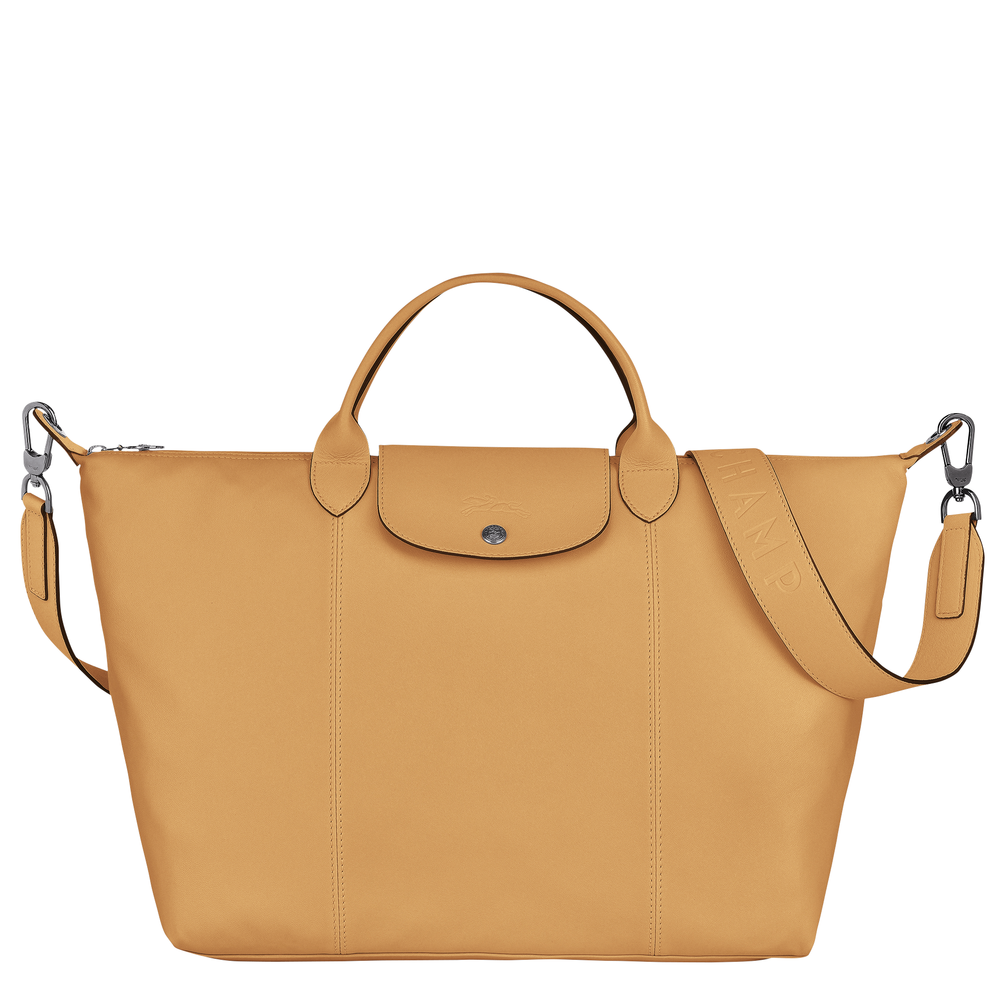 Top handle bag L Le Pliage Cuir Honey 