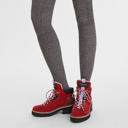 Le Pliage baroudeuse Boots , Red - Leather