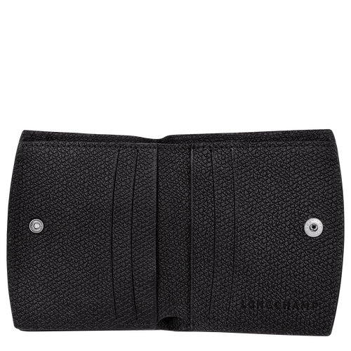 Brieftasche im Kompaktformat Le Roseau , Leder - Schwarz - Ansicht 3 von 4