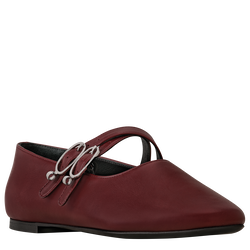 Le Foulonné Ballerinas , Pomegranate - Leather
