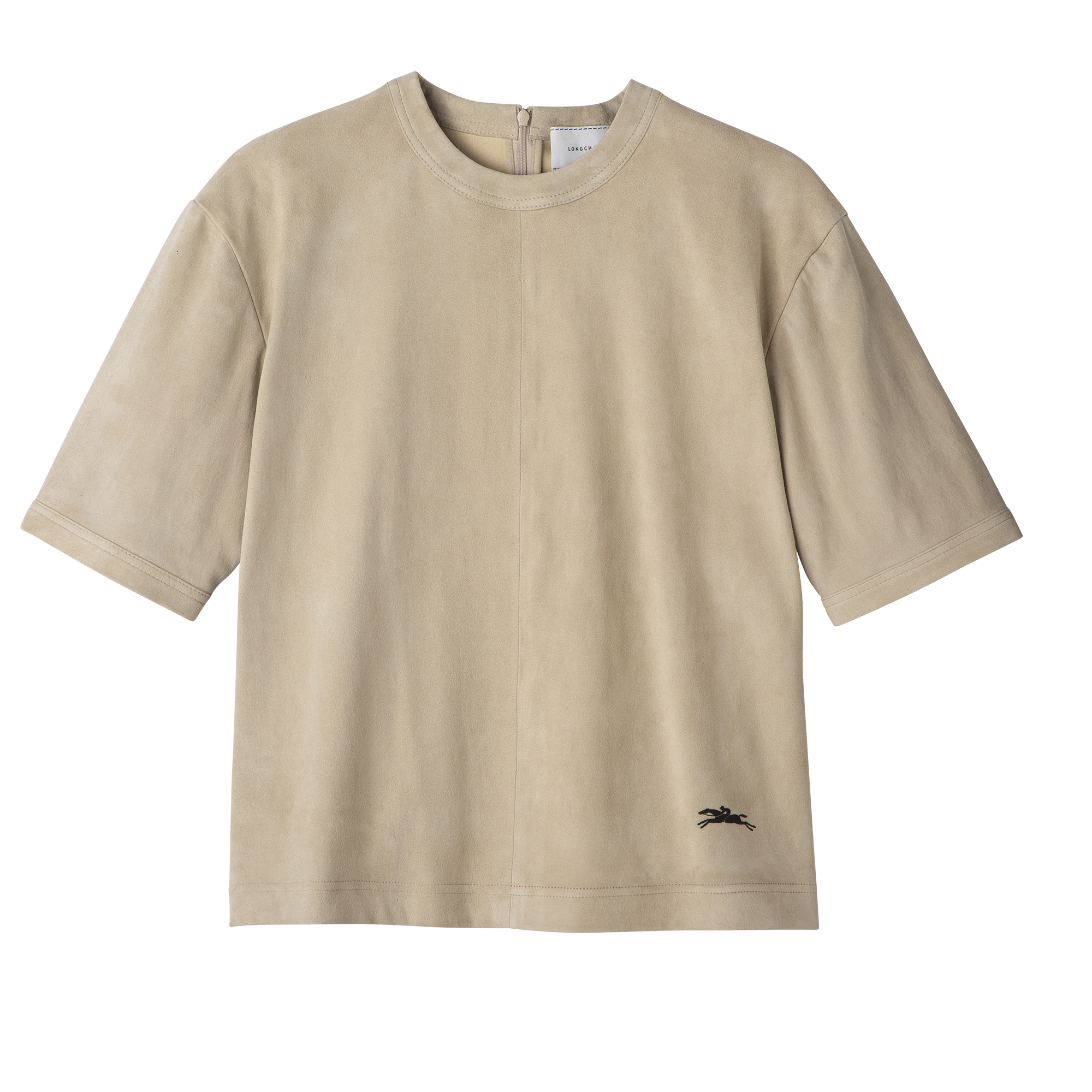 null Camisola curta em couro, Linho