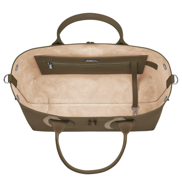 Roseau Shadow Top handle bag M, Taupe