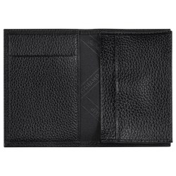 Le Foulonn&eacute; Card holder , Black - Leather