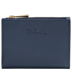 Carteira compacta &Eacute;pure , Pele - Azul-marinho