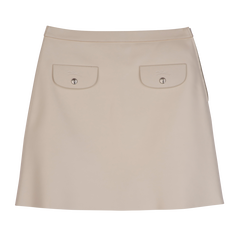 Skirt , Ecru - Leather
