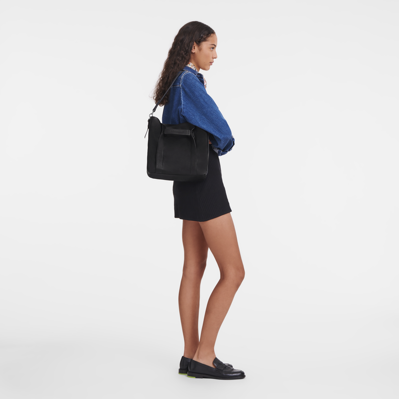 Longchamp 3D M Hobo bag , Black - Leather  - View 2 of  6