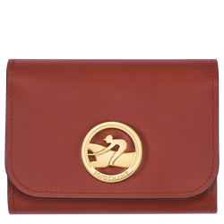 Brieftasche im Kompaktformat Box-Trot , Leder - Mahagoni