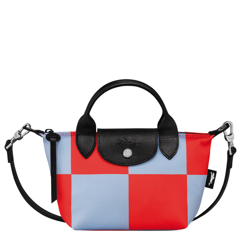 Le Pliage 系列 手提包 XS , 天藍色 / 紅色 - 帆布  - 查看 1 4