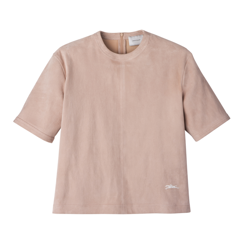 Short leather top , Pink - Leather  - View 1 of  4