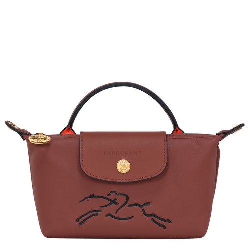 Pochette Le Pliage Xtra , Leder - Mahagoni - Ansicht 1 von 4