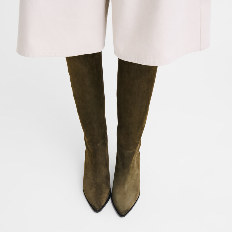 Elan Botas de tac&oacute;n , Cuero - Verde Oliva  - Vista 2 de 4