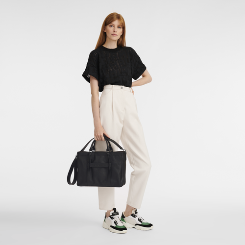 Longchamp 3D Handtasche M, Schwarz