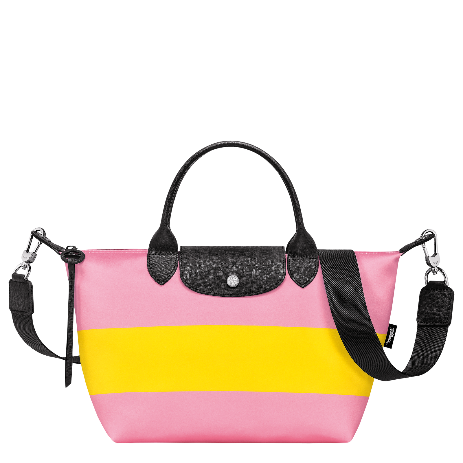Le Pliage Collection S Handbag Pink/Yellow Canvas (L1512HDCG05