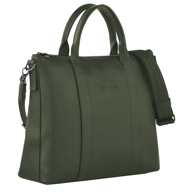 Longchamp 3D Briefcase , Khaki - Leather  - View 2 of 4