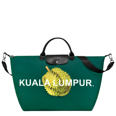 L Travel bag , Green - Canvas