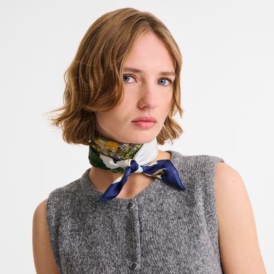 Foulard di seta 70 Pastoral Beauty , OTHER - Marine
