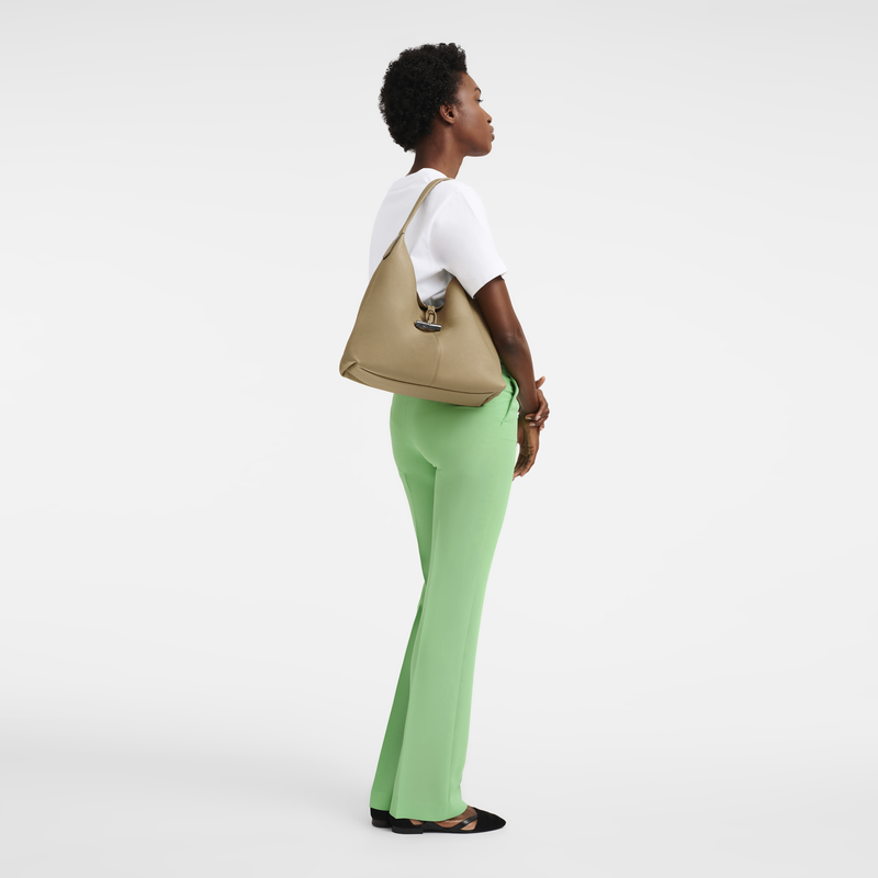Roseau Essential L Hobo bag Beige Leather (10184968005) Longchamp EN