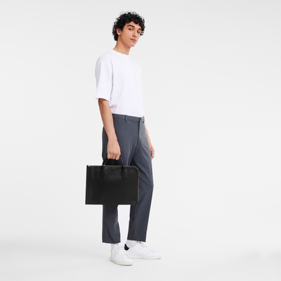 Le Foulonn&eacute; Briefcase S, Black
