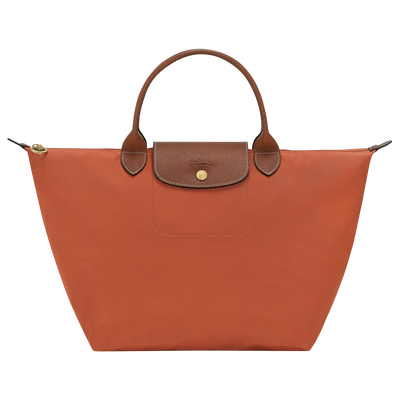 Le Pliage Original 手提包 M , 磚紅色 - 再生帆布