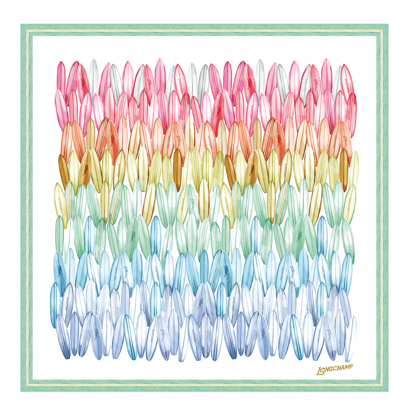 Cama&iuml;eu de Surf Silk scarf 90 , Rainbow - Silk  - View 1 of  2