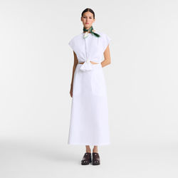 Dress , White - Popelin