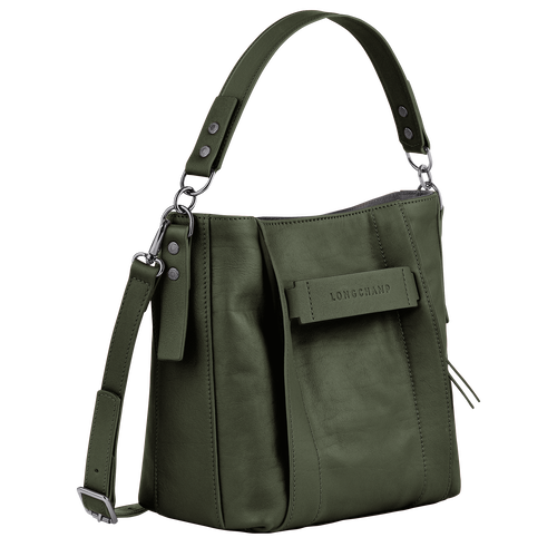 Longchamp 3D S Crossbody bag , Khaki - Leather - View 3 of  6