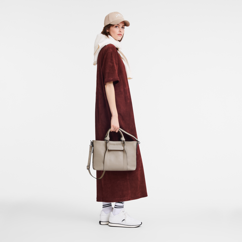 Sac &agrave; main L Longchamp 3D , Cuir - Argile  - Vue 2 de 5