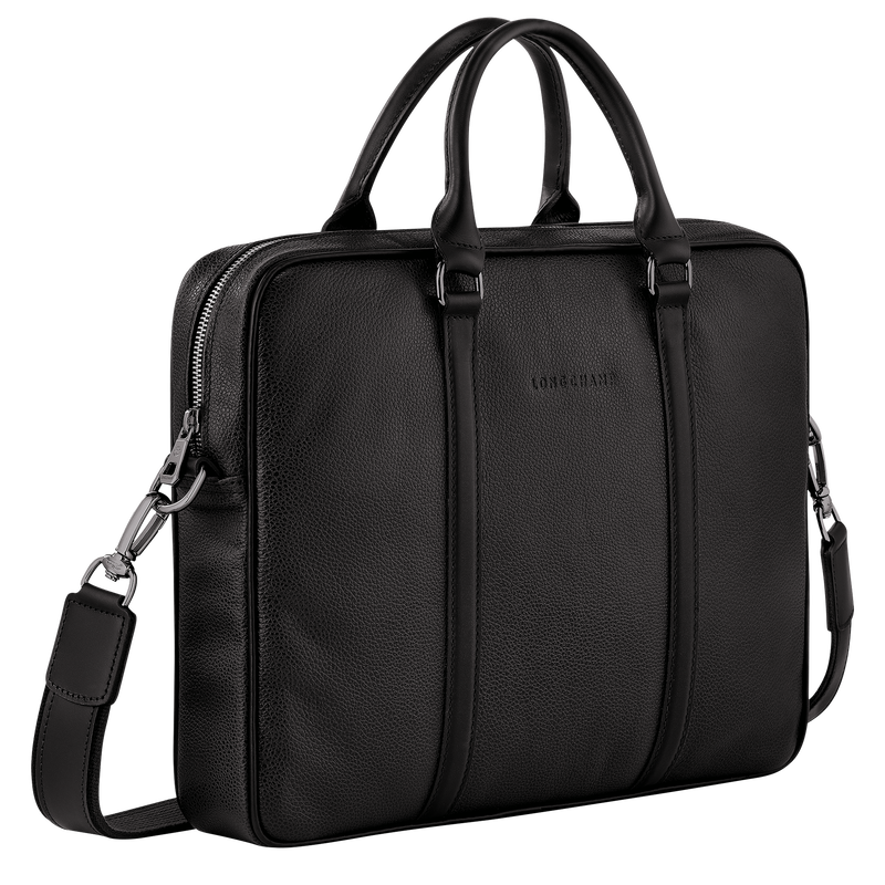 Le Foulonné XS Briefcase , Black - Leather  - View 3 of  5