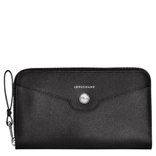 Portefeuille long zippé, 001 Noir Portefeuille long zippé, 001 Noir, hi-res