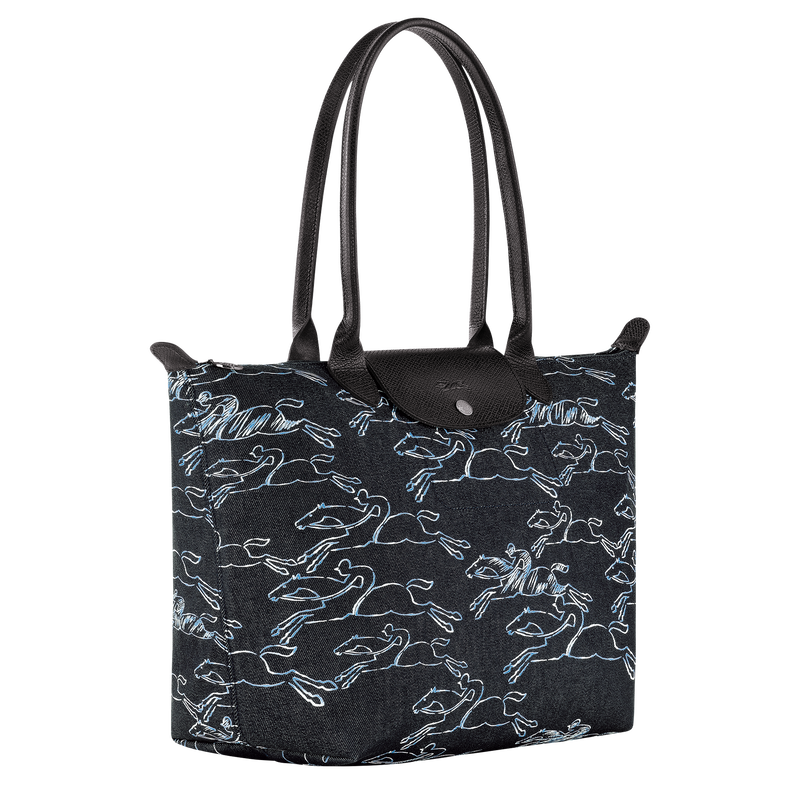 Shopping bag L Le Pliage Collection , Tela - Marine  - View 3 of  6
