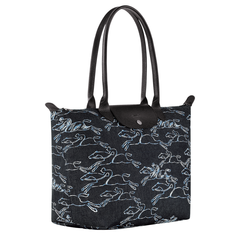 Le Pliage Collection L Tote bag , Navy - Canvas  - View 3 of  6