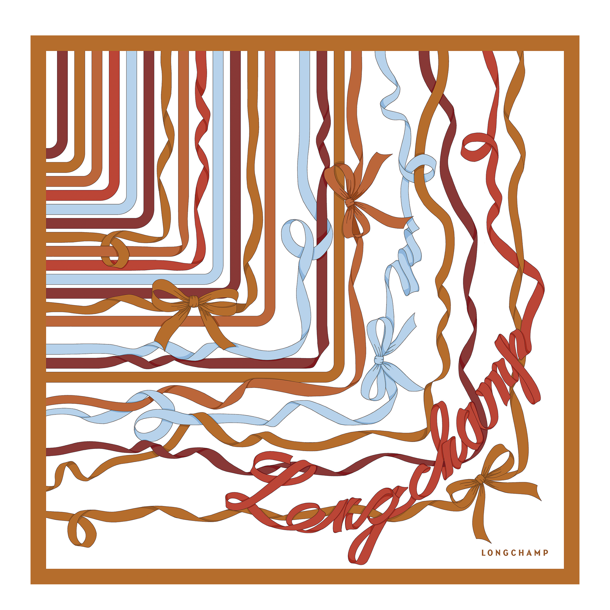 Rubans Longchamp Foulard di seta 50,  Ambra