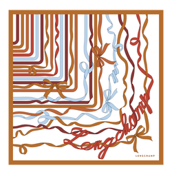 Rubans Longchamp Silk scarf 50 , Amber - Silk