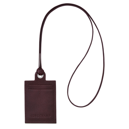 Le Pliage Green Card holder with necklace, Burgundy