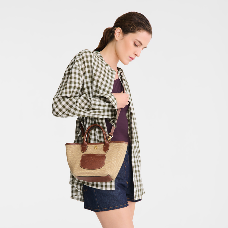 Le Pliage Collection XS Basket bag , Brown - Canvas  - View 2 of  6