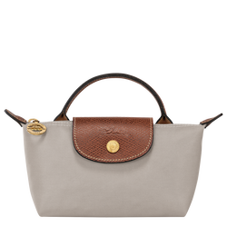 Le Pliage Original Pouch with handle , Pebble - Recycled canvas