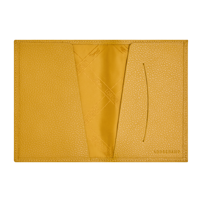 Le Foulonn&eacute; Passport cover , Nutmeg - Leather  - View 3 of 3