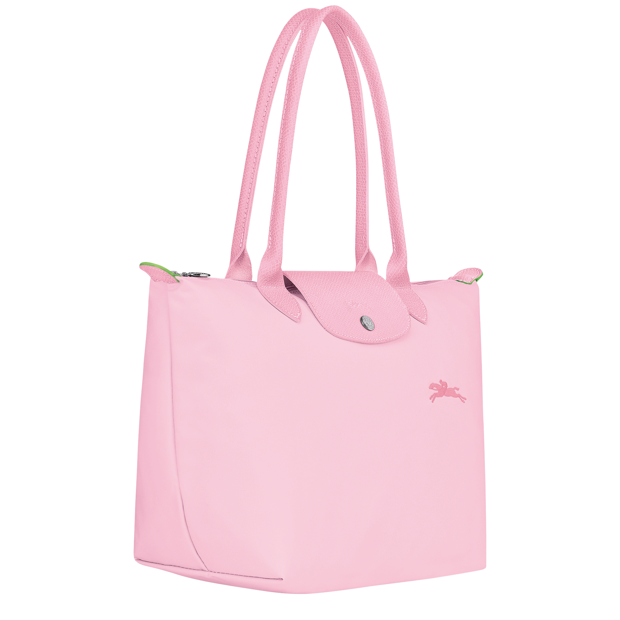 Le Pliage Green Pouch with handle Petal Pink - Recycled canvas