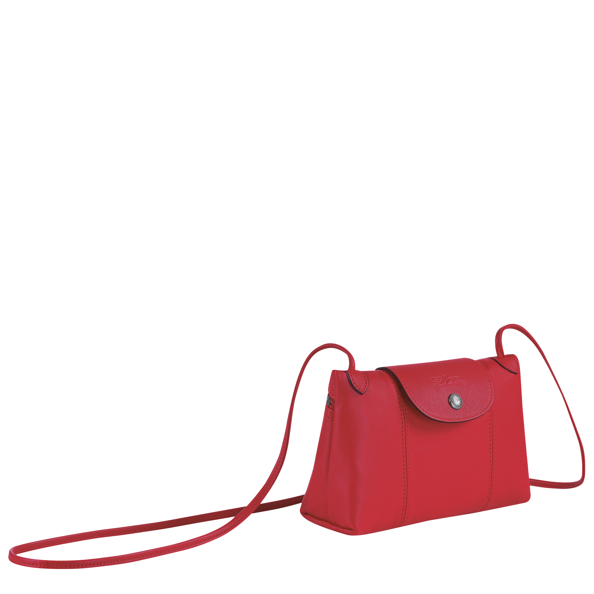 longchamp le pliage cuir red